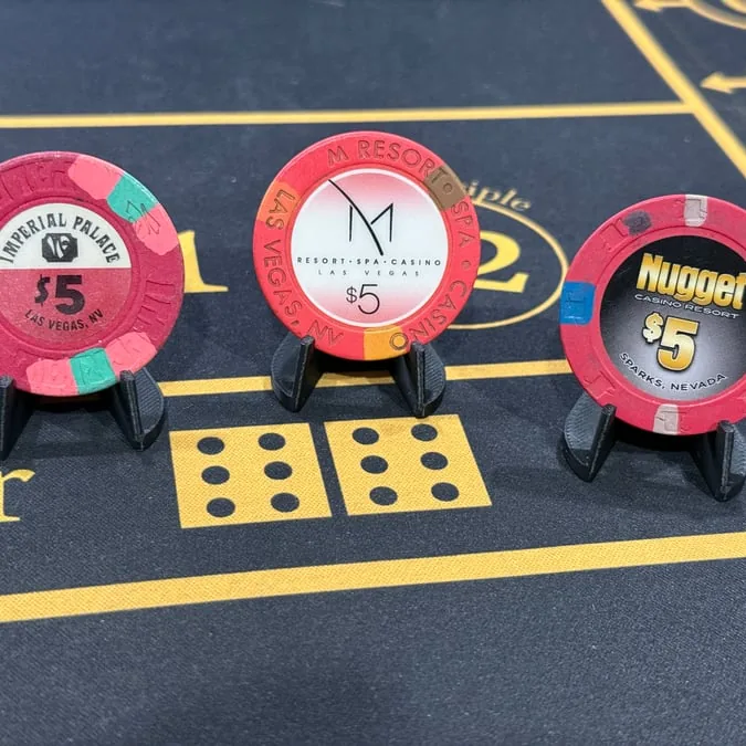 Brag Stands displaying casino chips